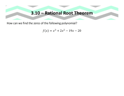 3.10 &ndash; Rational Root Theorem