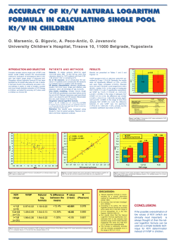 ACCURACY OF Kt/V NATURAL LOGARITHM FORMULA IN