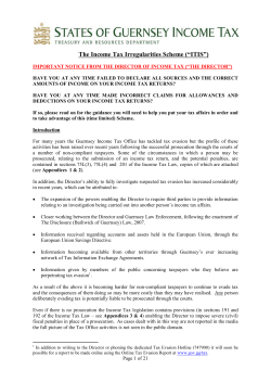 The Income Tax Irregularities Scheme (“ITIS”)