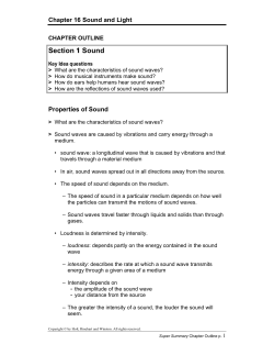 Chapter 16 Sound and Light