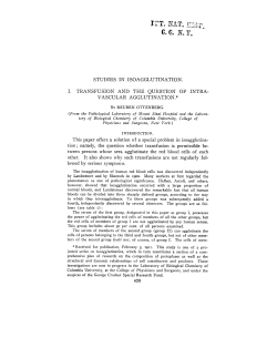 STUDIES IN ISOAGGLUTINATION. I