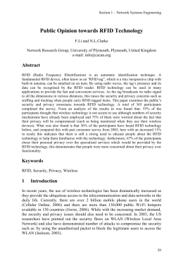 Public Opinion towards RFID Technology