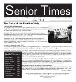 Inside This Issue The Story of the Fourth of July