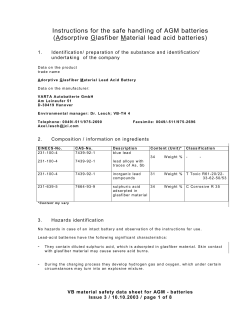 Instructions for the safe handling of AGM batteries