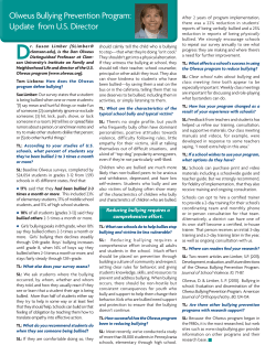 Olweus Bullying Prevention Program: Update from U.S. Director
