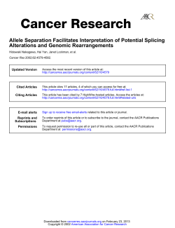 Alterations and Genomic Rearrangements Allele Separation
