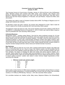 Converse County 4-H Council Meeting January 14 - Wyoming 4-H