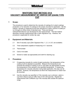 WHITFORD TEST METHOD 101A VISCOSITY MEASUREMENT BY
