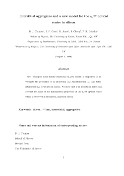 Interstitial aggregates and a new model for the I1/W optical centre in