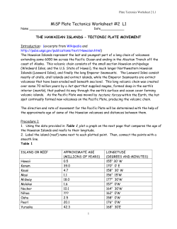 MiSP Plate Tectonics Worksheet #2 L1