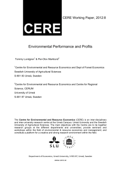 Environmental Performance and Profits