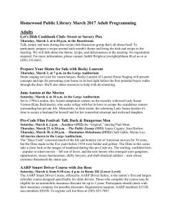 Homewood Public Library March 2017 Adult Programming Adults