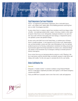 Freeze up Checklist