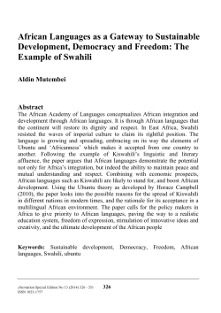 African Languages as a Gateway to Sustainable