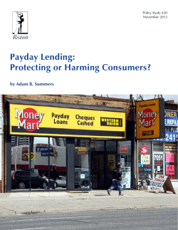 Payday Lending: Protecting or Harming Consumers?