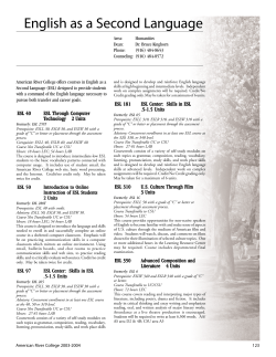 English as a Second Language