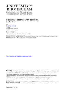 University of Birmingham Fighting Thatcher with comedy