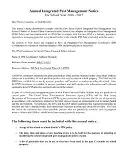 Annual Integrated Pest Management Notice