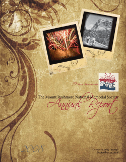 Annual Report - Mount Rushmore Society