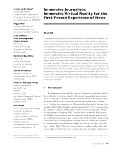 Immersive Virtual Reality for the First