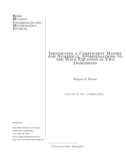 Identifying a Coefficient Matrix for Numerical Approximations to the