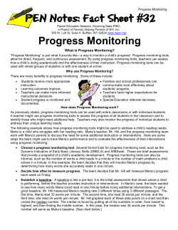 Progress Monitoring - Parent Education Network