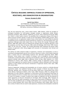CFP_Special Issue_Critical Realisms_ORG