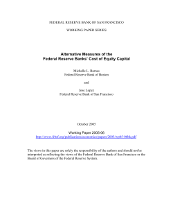 Alternative Measures of the Federal Reserve Banks` Cost of Equity