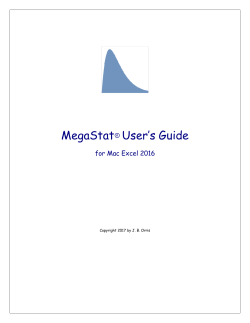 MegaStat User`s Guide - McGraw Hill Higher Education