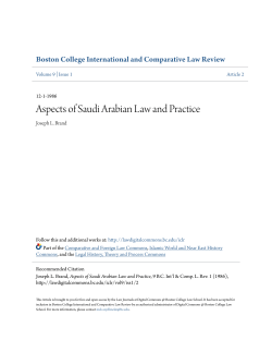 Aspects of Saudi Arabian Law and Practice