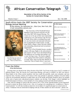 African Conservation Telegraph - Society for Conservation Biology