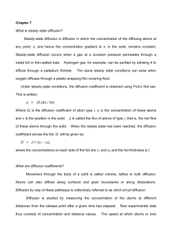 Chapter 7 What is steady state diffusion?