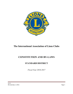 District Constitution and By-Laws
