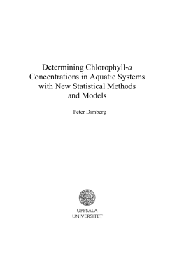 Determining Chlorophyll-a Concentrations in Aquatic