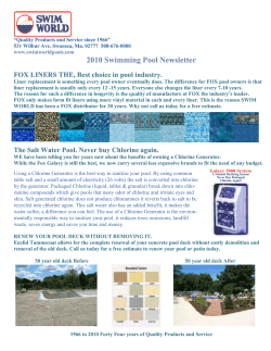 2010 Swimming Pool Newsletter 2010 Sw imming Pool Ne sletter w