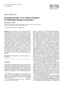 Hormonal steroids act as tumor promoters by modulating oncogene