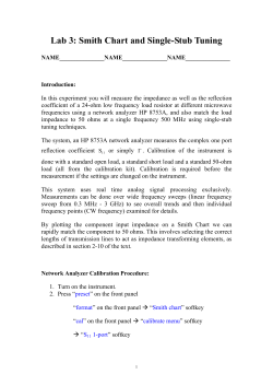 Lab Three: Network Analyzer-Smith Chart