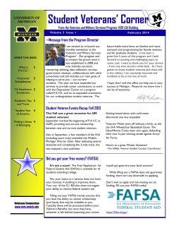 Student Veterans` Corner - Peer Advisors for Veteran Education