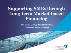 Supporting SMEs through Long-term Market-based Financing
