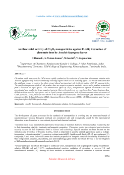 Antibacterial activity of Cr2O3 nanoparticles against E.coli