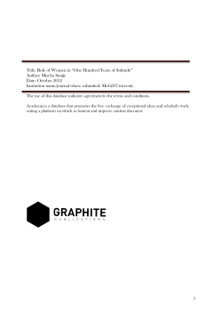 Role of Women in &ldquo;One Hundred Years of Solitude&rdquo;