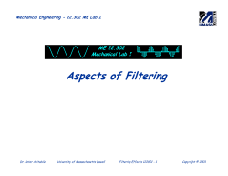 Aspects of Filtering