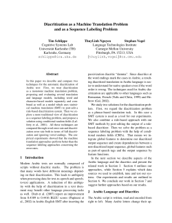 Diacritization as a Machine Translation Problem