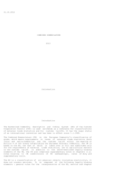 31.10.2012 COMBINED NOMENCLATURE 2013 Introduction