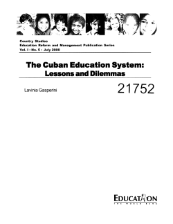 The Cuban Education System: Lessons and Dilemmas