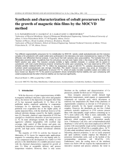 Synthesis and characterization of cobalt precursors for the growth of