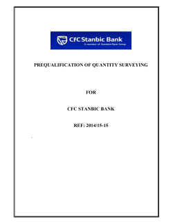 prequalification of quantity surveying for cfc stanbic bank ref