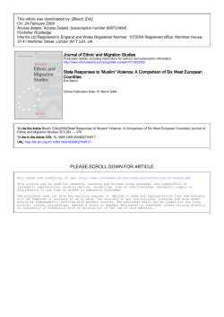 State Responses to `Muslim` Violence