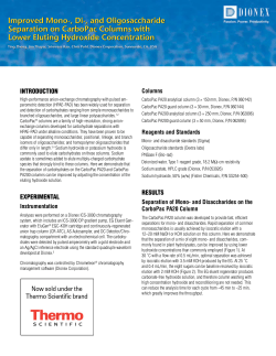 Improved Mono-, Di- and Oligosaccharide Separation on CarboPac