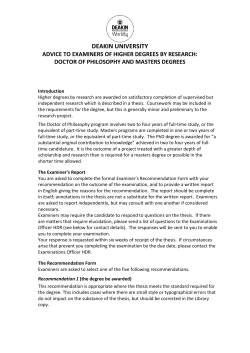 deakin university advice to examiners of higher degrees by research